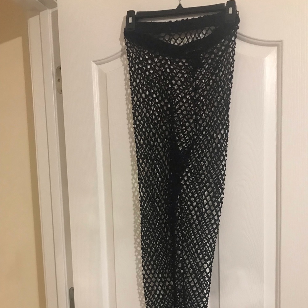 Black fishnet pants